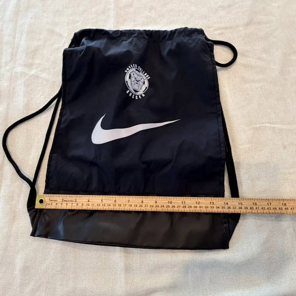 Nike Butler Bulldogs Soccer Drawstring Gym Sack Bag Black Just Do It Swoosh